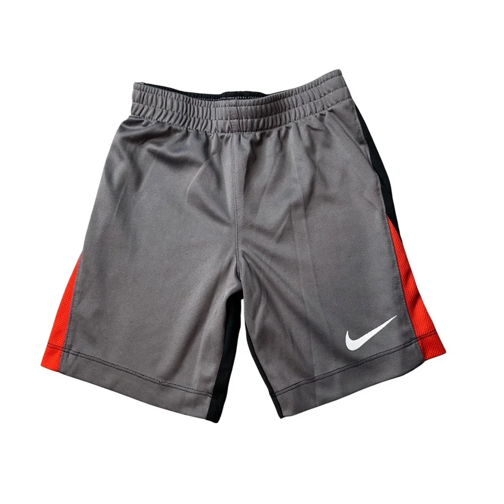 Nike Shorts Boys 6 Gray Athletic Colorblock Mesh Swoosh Activewear Kids Youth - Picture 1 of 9